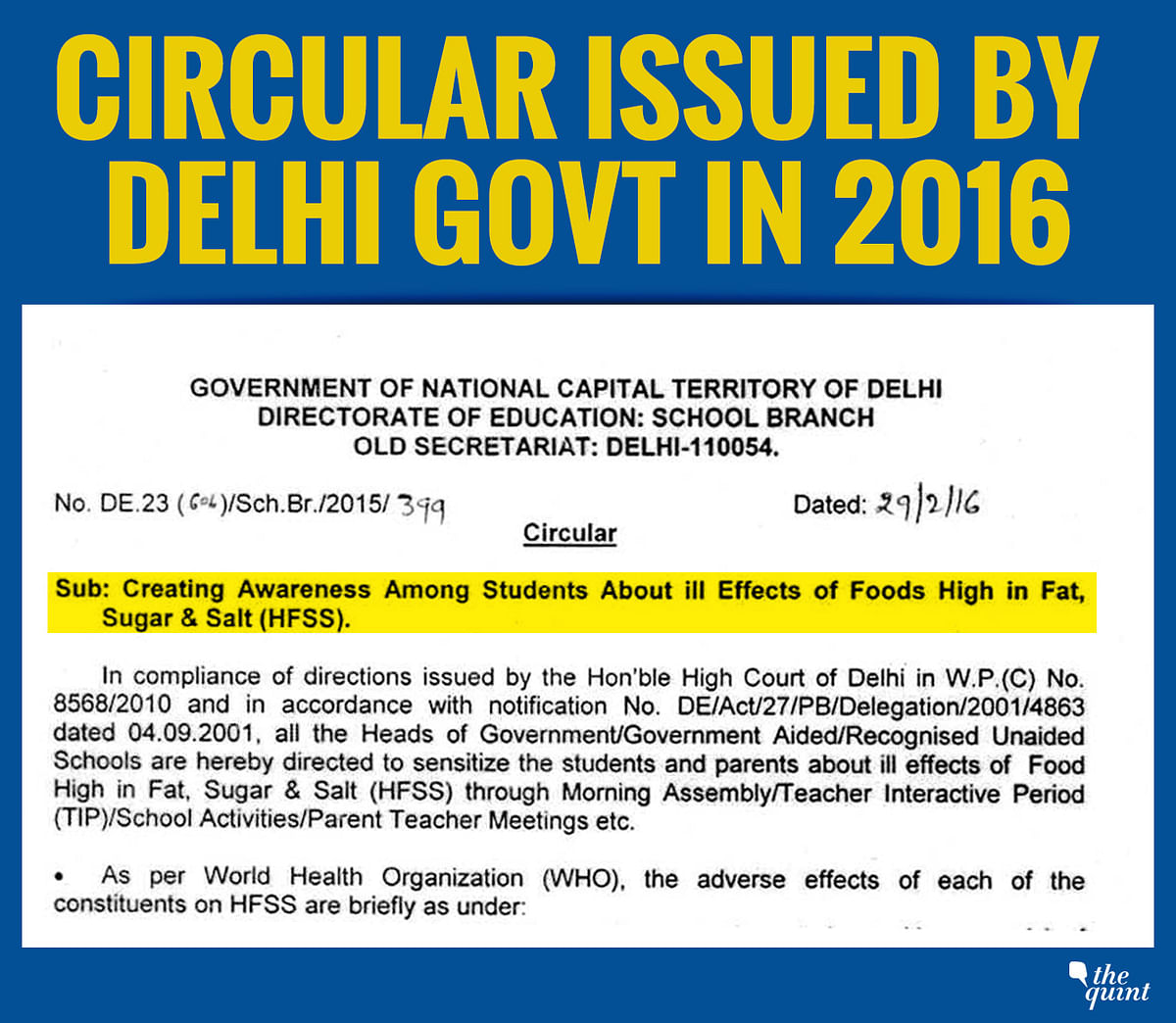 Despite a court order, Delhi government has been unable to curb easy availability of junk foods outside schools.