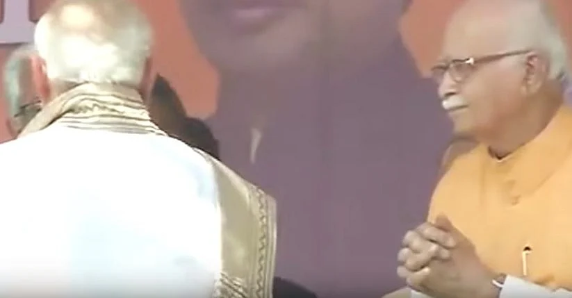 A screenshot (from the show ‘Shut Up Ya Kunal’) of L.K. Advani at an event as PM Modi passes him by. 