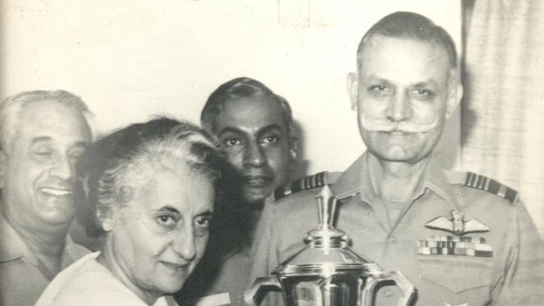 Former Air Chief Marshall, Idris Hassan Latif, with former Prime Minister Indira Gandhi