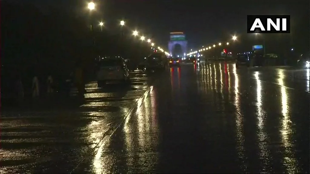 Visuals from India Gate during the rain. 