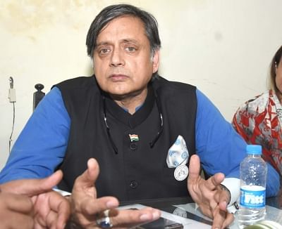 Lucknow: Congress MP Shashi Tharoor during an interview in Lucknow. (Photo: IANS)
