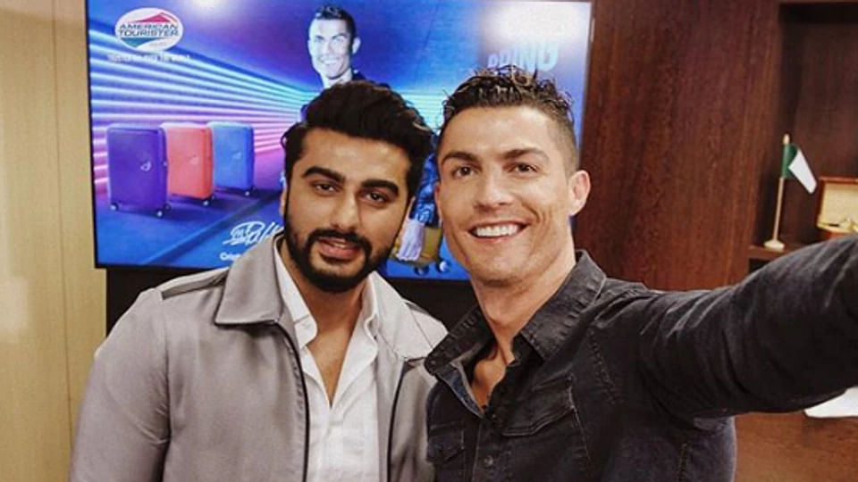 When Arjun Kapoor met football star Cristiano Ronaldo.