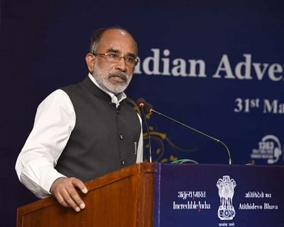New Delhi: Union MoS for Tourism (I/C) Alphons Kannanthanam addresses at the launch of the Indian Adventure Tourism Guidelines, in New Delhi on May 31, 2018. (Photo: IANS/PIB)