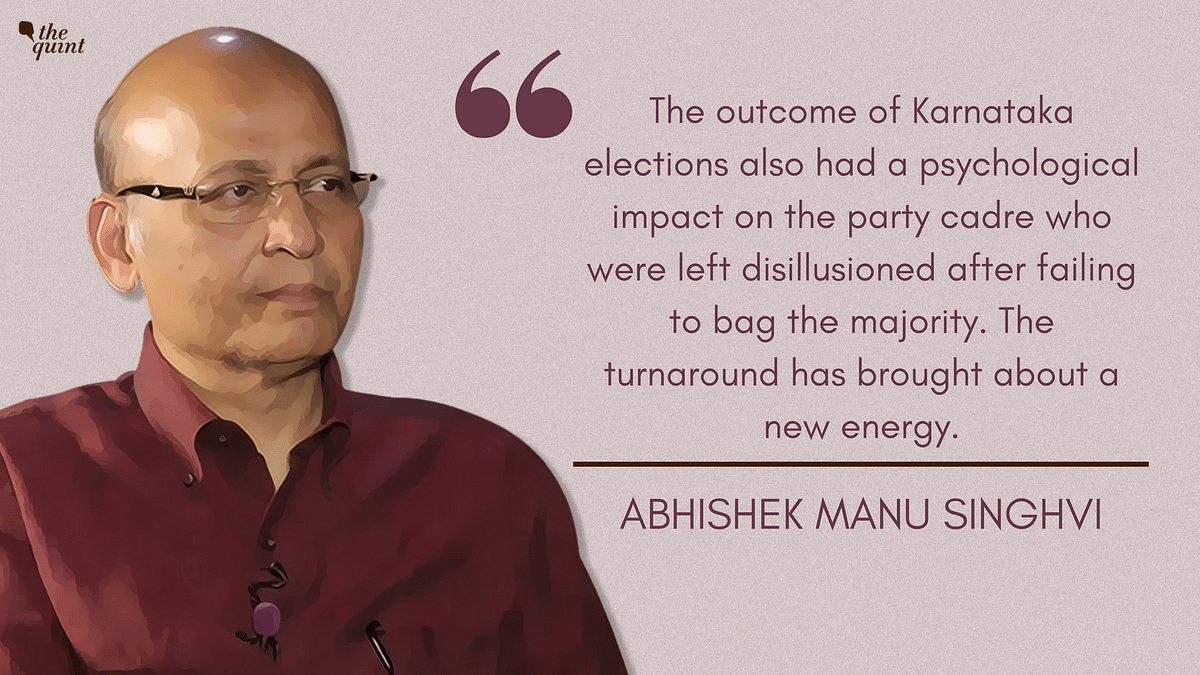 Abhishek Manu Singhvi said the Congress has a lot of fresh energy that it’ll show in the upcoming state elections. 