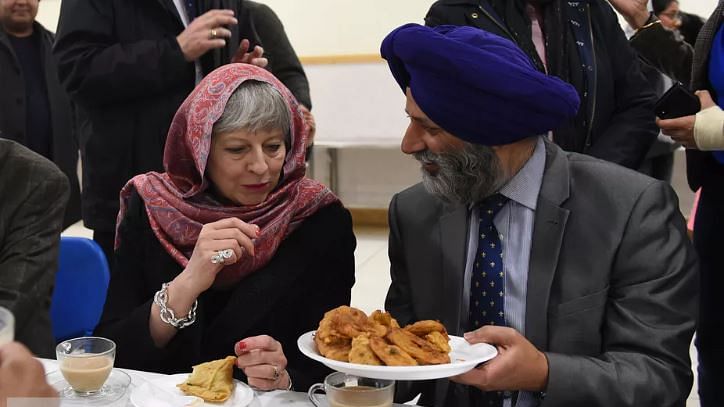 Prime minister Theresa May attends a Vaisakhi celebration.