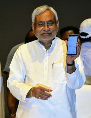 Patna: Bihar Chief Minister Nitish Kumar launches a software for advance payment of agriculture input subsidy, in Patna on May 5, 20128. (Photo: IANS)