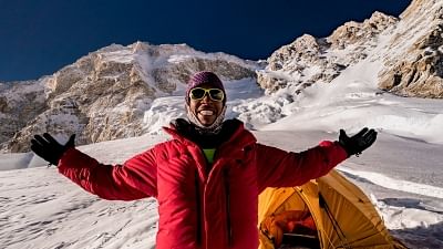 Mountaineer Arjun Vajpai at Camp 4.