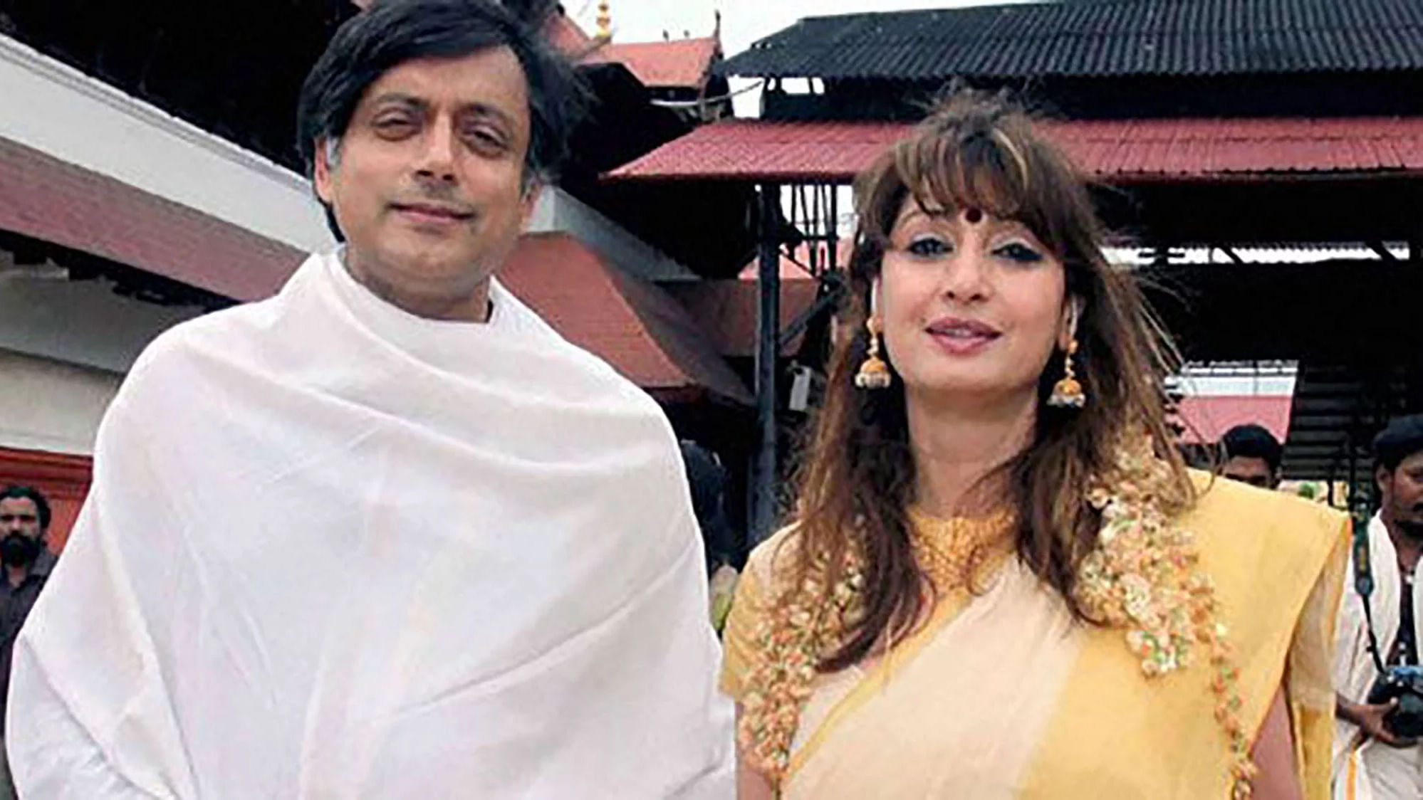 Congress MP Shashi Tharoor and his deceased wife Sunanda Pushkar.