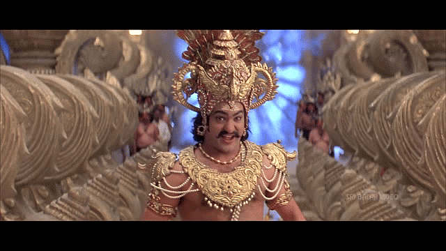 Nandamuri Taraka Rama Rao as young Yama in <i>Yamadonga</i> (2007).