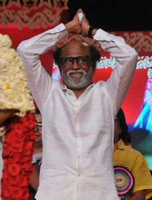 Chennai: Actor Rajinikanth during a programme organised to unveil a statue of Former Tamil Nadu Chief Minister M. G. Ramachandran at Dr. M.G.R. Educational and Research Institute in Chennai on March 5, 2018. (Photo: IANS)