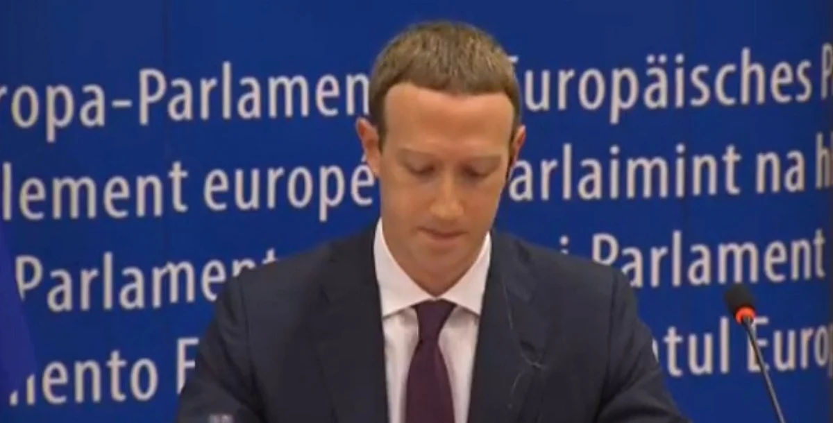 Mark Zuckerberg at the European Parliament. 