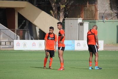 Mumbai: Footballer Lalruatthara during a practice session ahead of Intercontinental Cup, in Mumbai on May 21, 2018. (Photo: IANS)