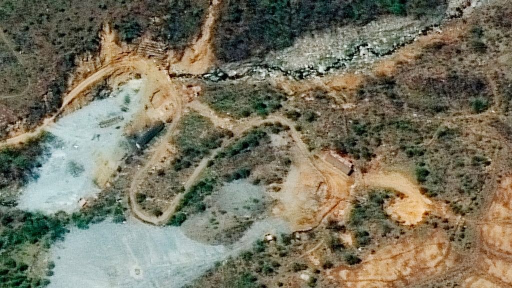 Satellite images provided by DigitalGlobe shows the nuclear test site in Punggye-ri, North Korea.