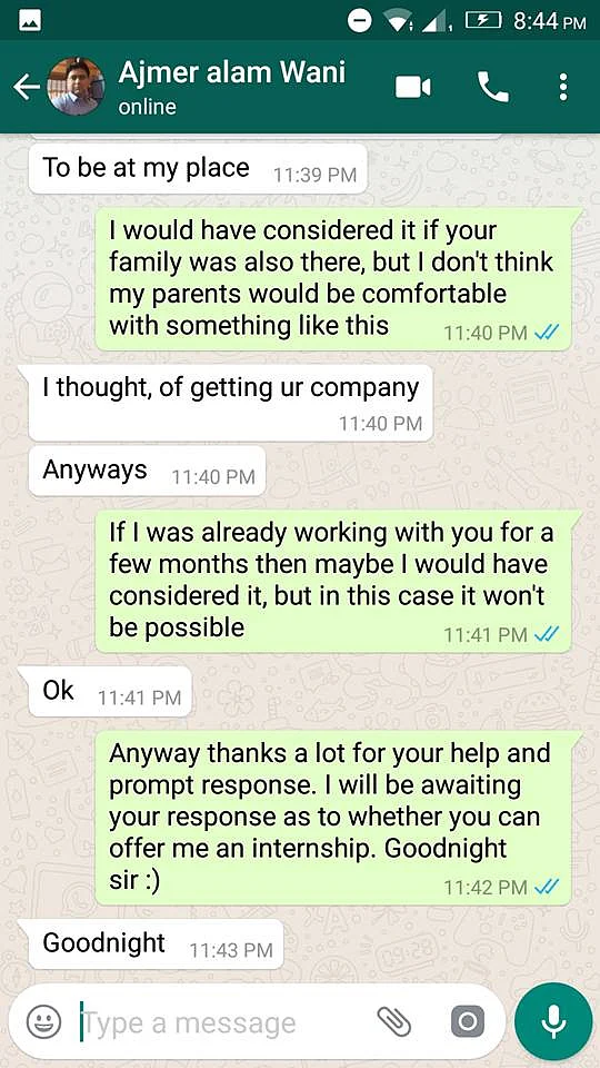 ‘Will You Stay With Me?’: J&K Editor to Girl Seeking Internship