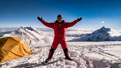 Mountaineer Arjun Vajpai at Camp 4.