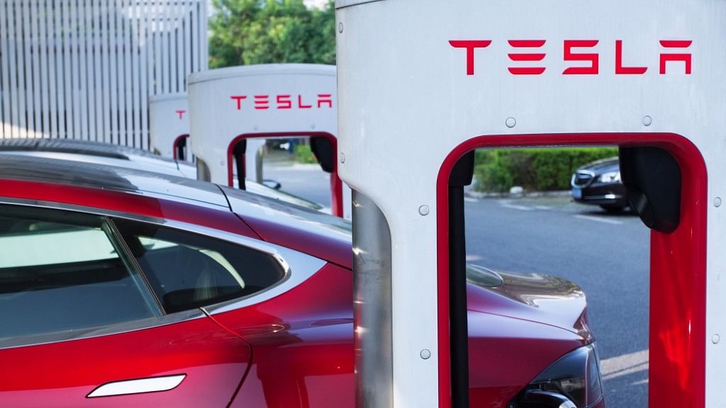 Tesla supercharger stations can charge a car up to 100 percent in 75 minutes or 50 percent in 20 minutes.