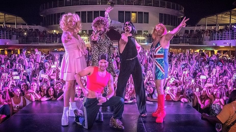 The Backstreet Boys dressed up as Spice Girls on their 2018 cruise to Turks and Caicos.