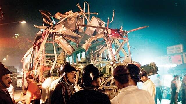 File photo of BEST bus destroyed in Ghatkopar blast in 2002.
