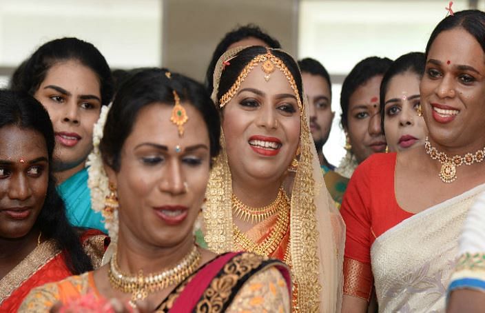 At least 500 members of the transgender community attended the trans couple’s wedding.