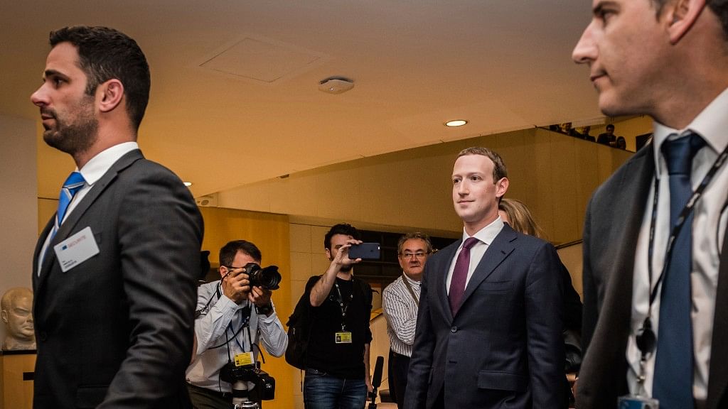 Mark Zuckerberg, CEO, Facebook at the EU hearing.&nbsp;