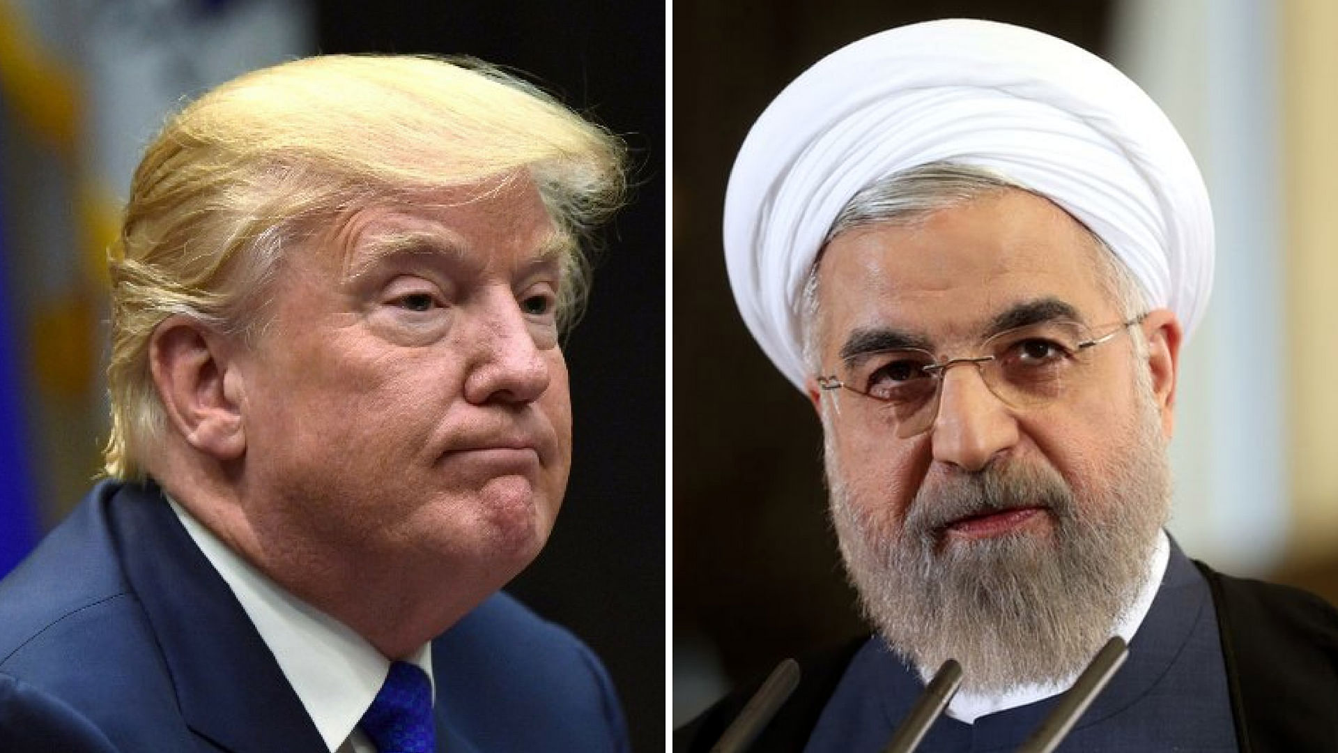 US President Donald Trump (L) and Iranian President Hassan Rouhani (R). 