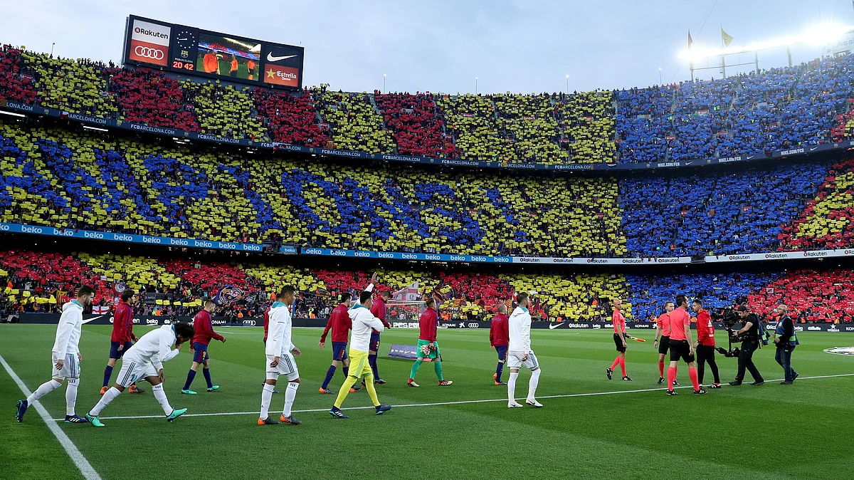 File image of an El Classico clash at the Camp Nou.