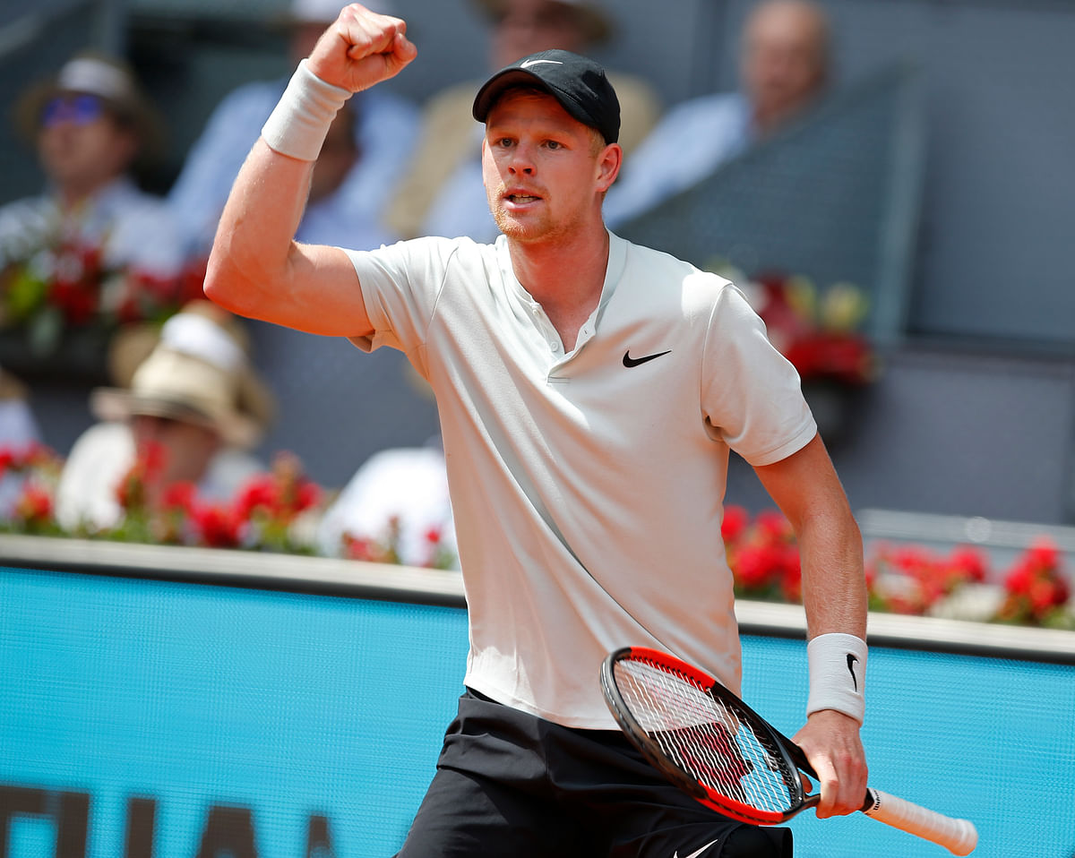 Britain’s Kyle Edmund stunned Novak Djokovic 6-3 2-6 6-3 in the second round of the Madrid Open.