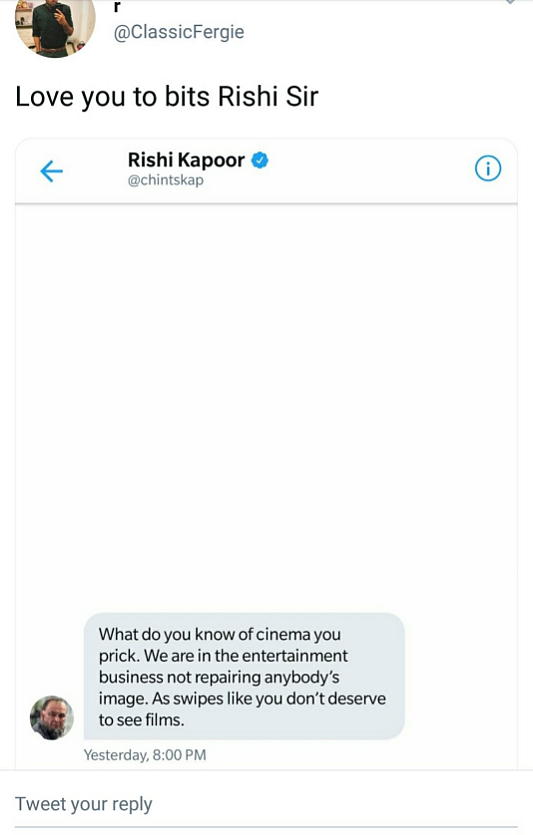Rishi Kapoor Abuses on Twitter Again, Aditi Mittal Calls Him Out