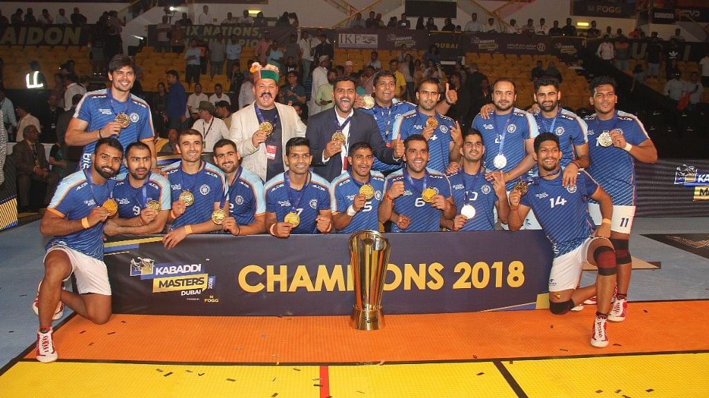 Indian team after defeating Iran in the final in Dubai on Saturday.