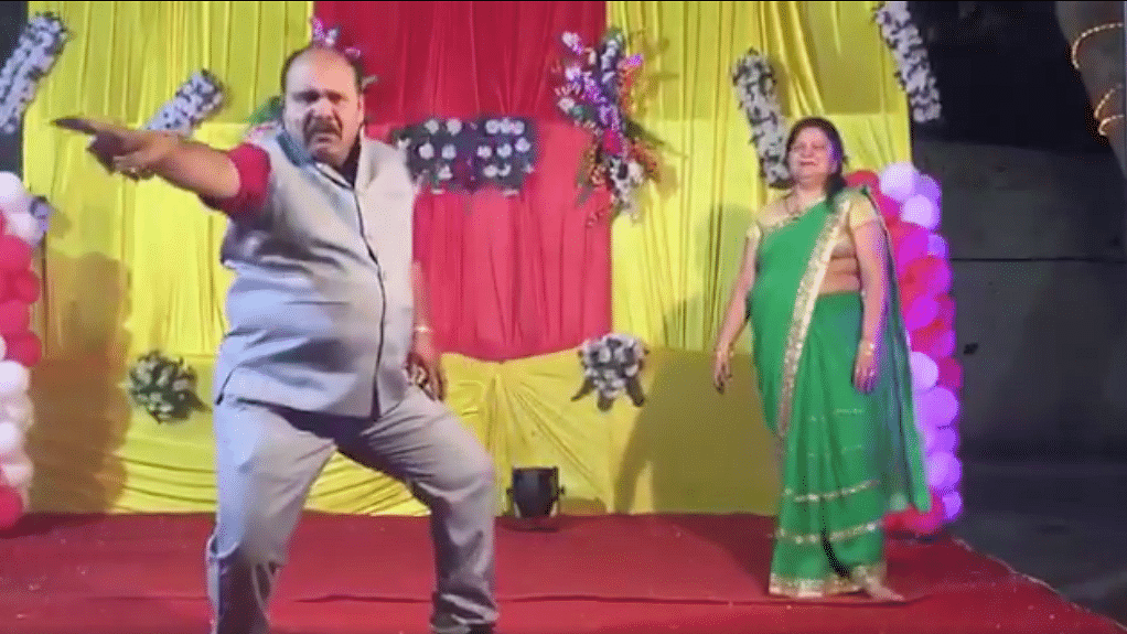 Sanjeev Srivastava dances at a wedding in Gwalior.