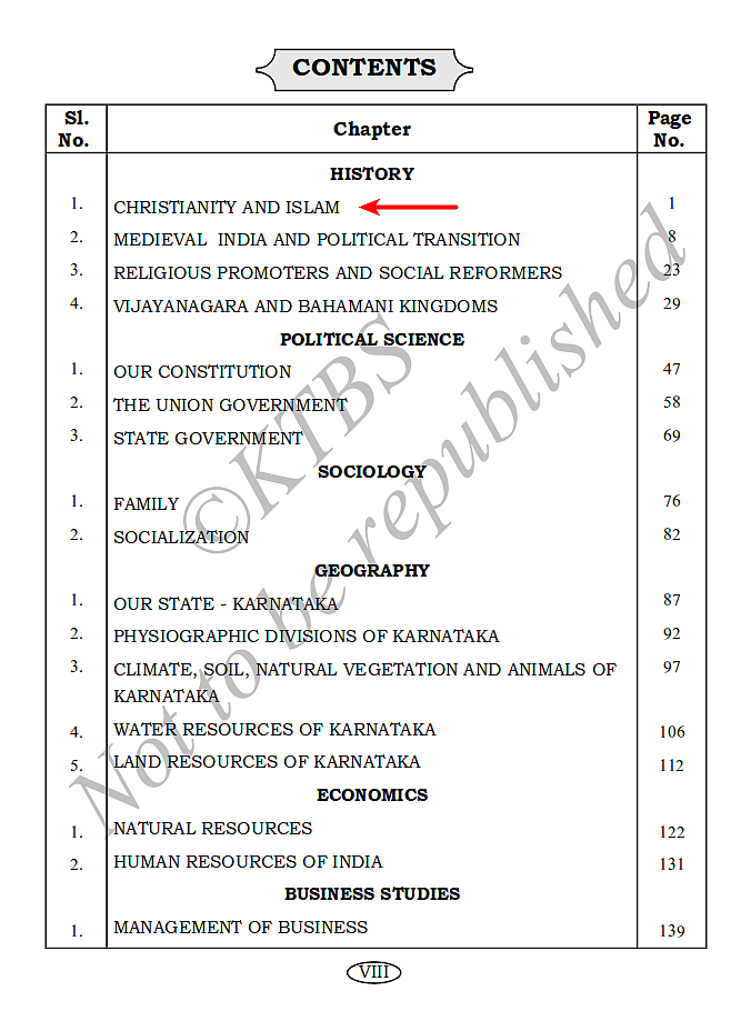 A screenshot of the “content” section pf the book. 
