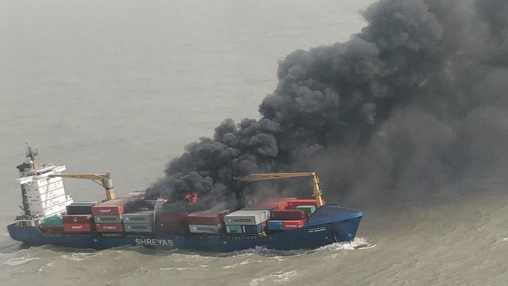 Merchant Vessel SSL Kolkata caught fire on the night of 13 June. 