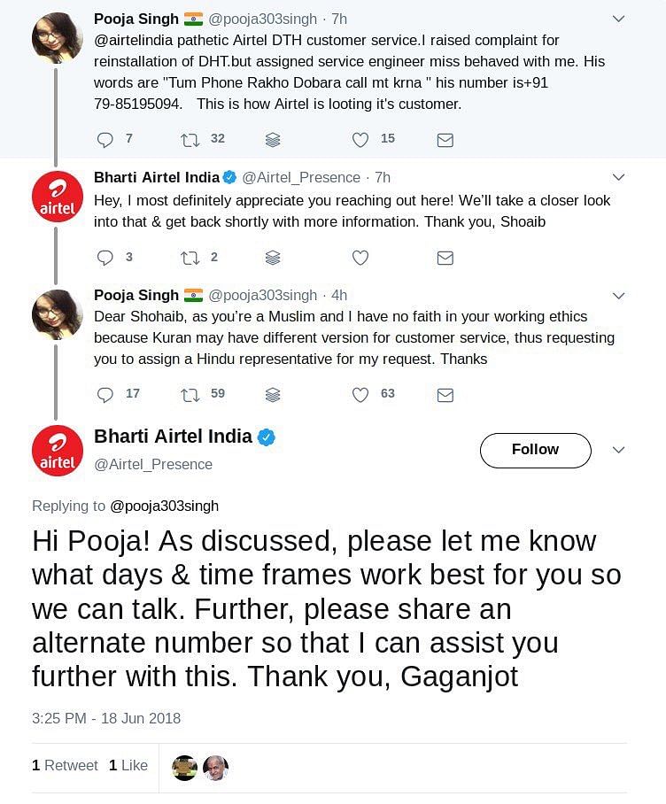 “Our customer care representatives have learnt a harsh lesson,” writes Airtel in an open letter.