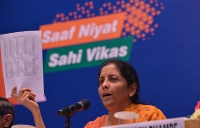 New Delhi: Defence Minister Nirmala Sitharaman addresses a press conference on the achievements of Ministry of Defence in last four years; in New Delhi on June 5, 2018. (Photo: IANS)