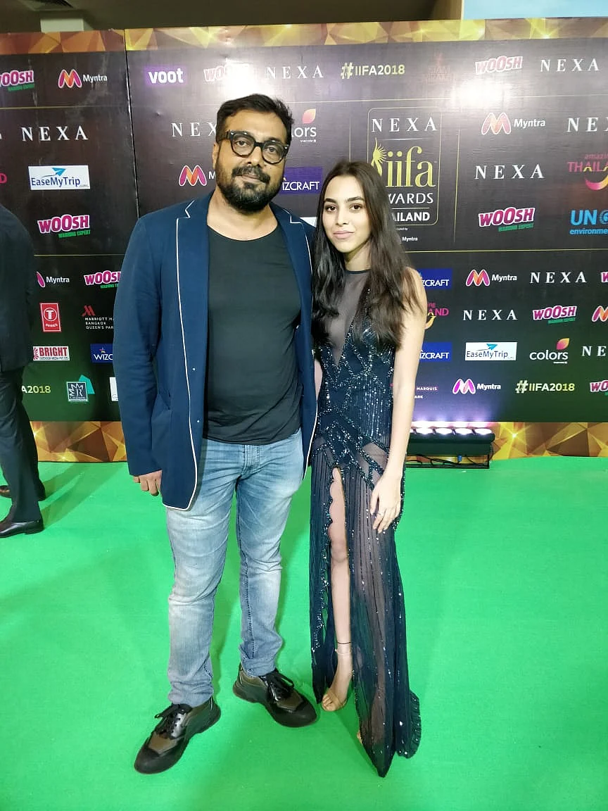 Director Anurag Kashyap arrives with daughter, Aaliya at IIFA 2018. 