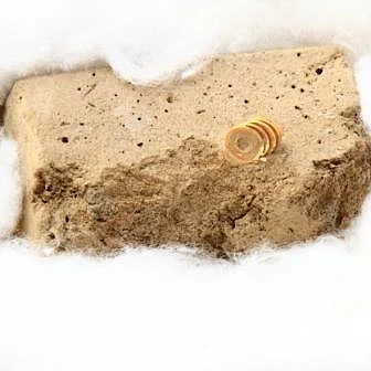 Gold earrings.