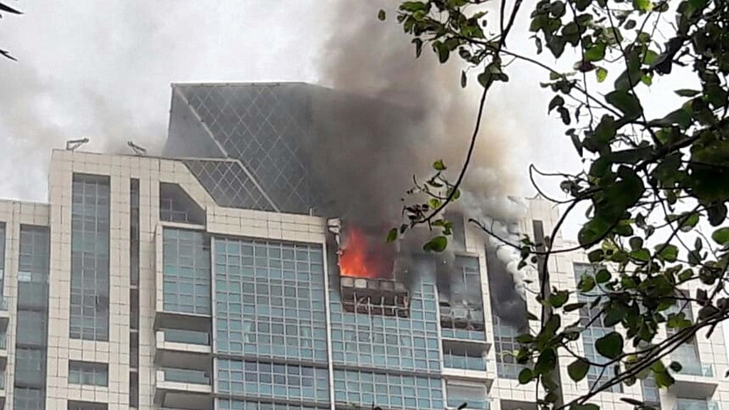 Around 95 residents were evacuated after a major fire broke out on the 32nd and 33nd floors of BeauMonde, a plush highrise in Prabhadevi. (Photo Courtesy: Facebook)