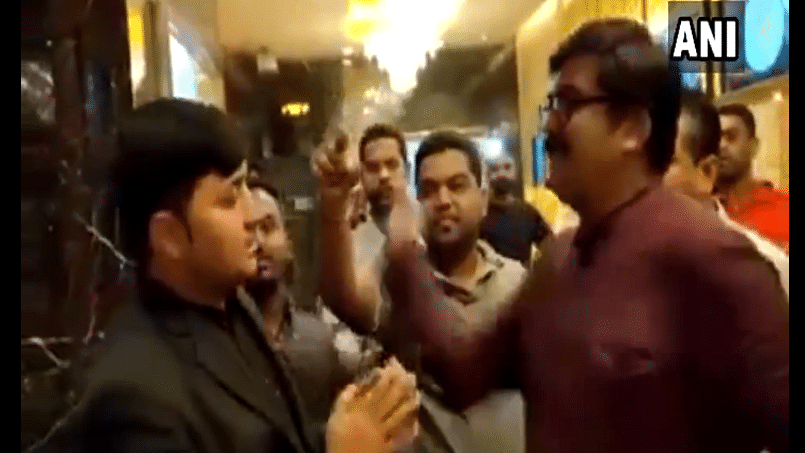 In the video, the workers are seen abusing in Marathi and slapping the manager multiple times, as he attempts to reason with them.