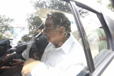 New Delhi: Former Union Minister P. Chidambaram arrives at the Enforcement Directorate (ED) in connection with the Aircel-Maxis deal case, in New Delhi on June 5, 2018. A special court on Tuesday extended interim protection to former Union Minister P. Chidambaram from arrest till July 10 in the Aircel-Maxis deal case. (Photo: IANS)