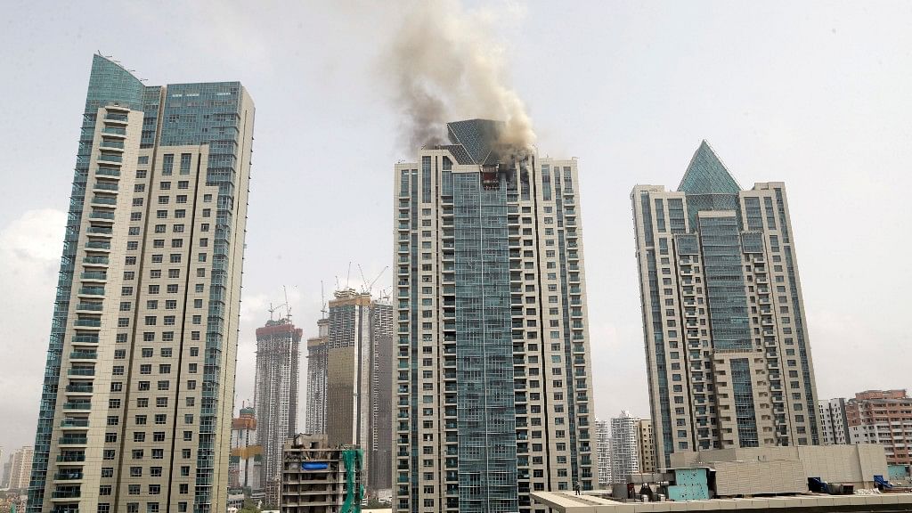 Fire breaks out at Beaumonte Towers in Mumbai on 13 June, 2018.