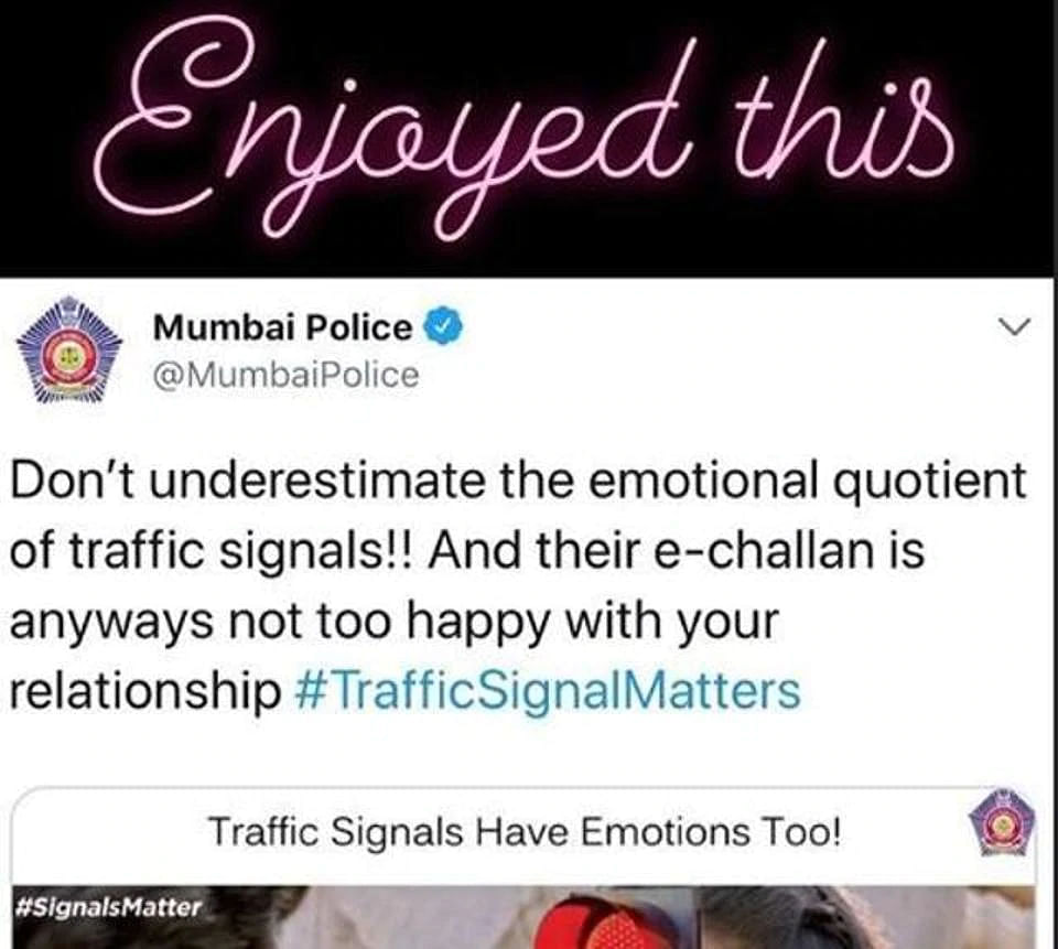 Kudos to the Mumbai police social media team!