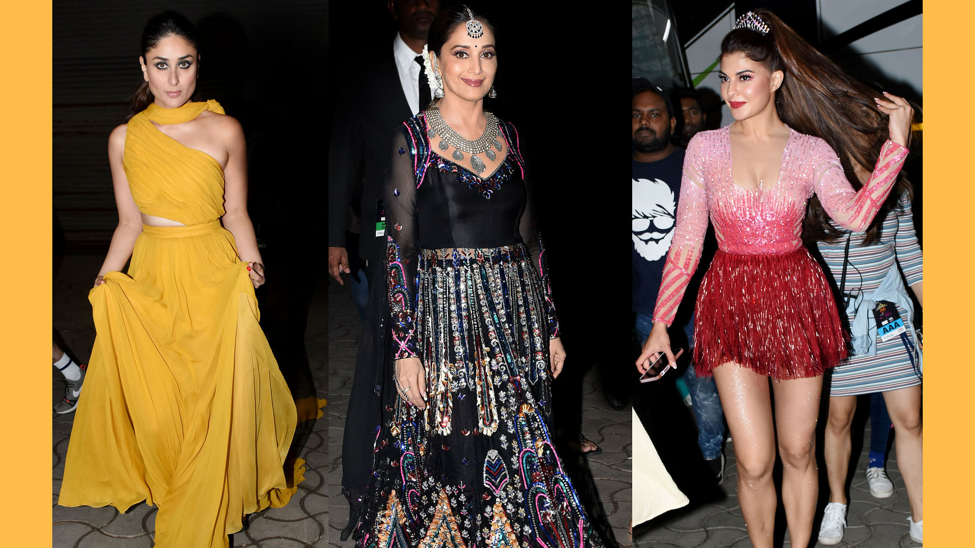 Kareena Kapoor, Madhuri Dixit and Jacqueline Fernandez at the Miss India 2018 event in Mumbai.