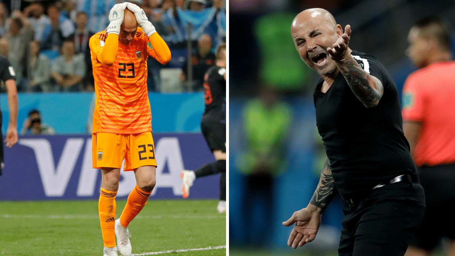 FIFA World Cup 2018: Argentina keeper Willy Caballero and coach Jorge Sampaoli were criticised after Argentina lost to Croatia on Thursday night.