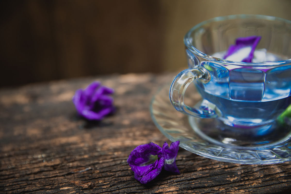 Blue tea has many vitamins and minerals which have anti-ageing properties and are great for skin and hair.