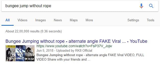 The video is a fake and a simple Google search would have been enough to know that.