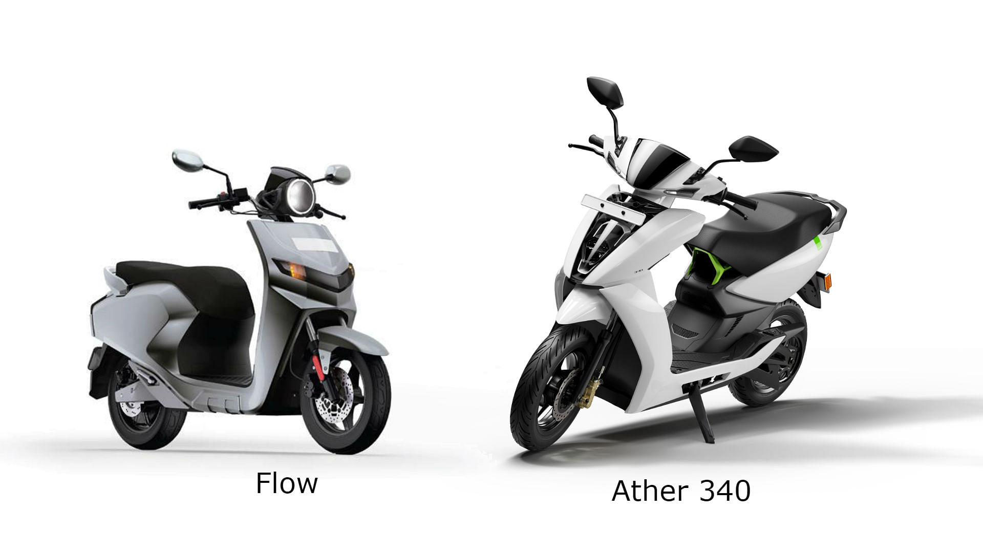 Flow scooter (left) and Ather 340 (right) compared.&nbsp;