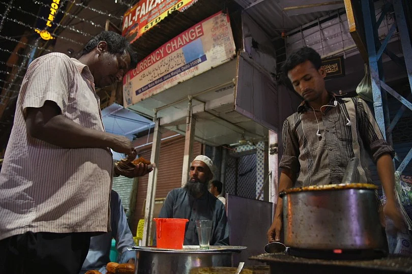 People wake up to have their pre-dawn meal called sehri