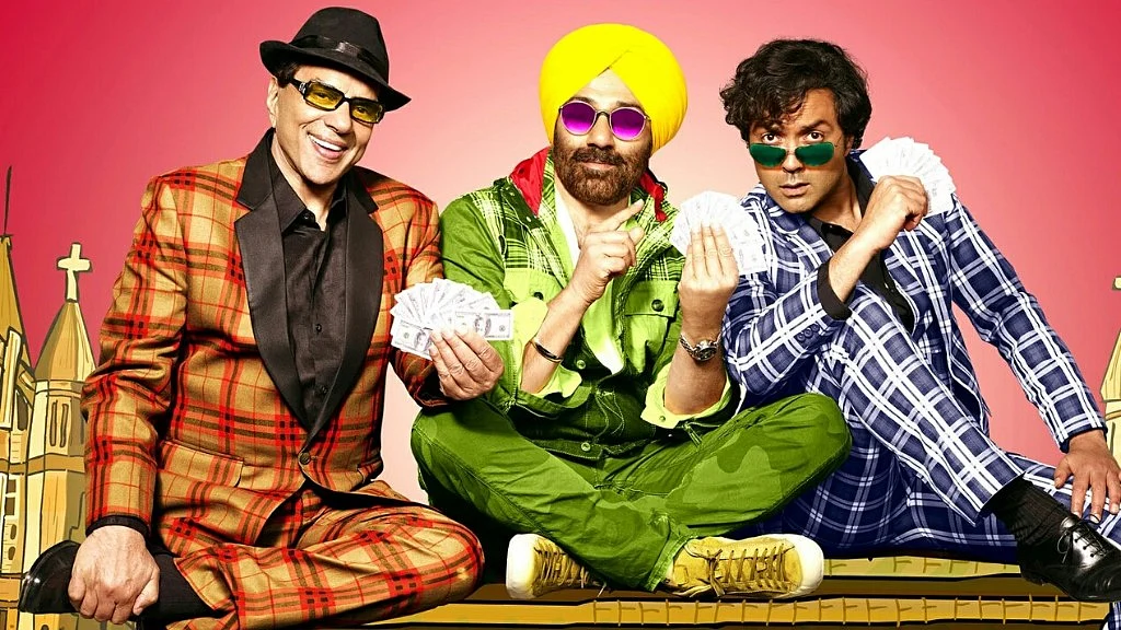 Dharmendra, Sunny and Bobby Deol in a poster of Yamla Pagla Deewana Phir Se.