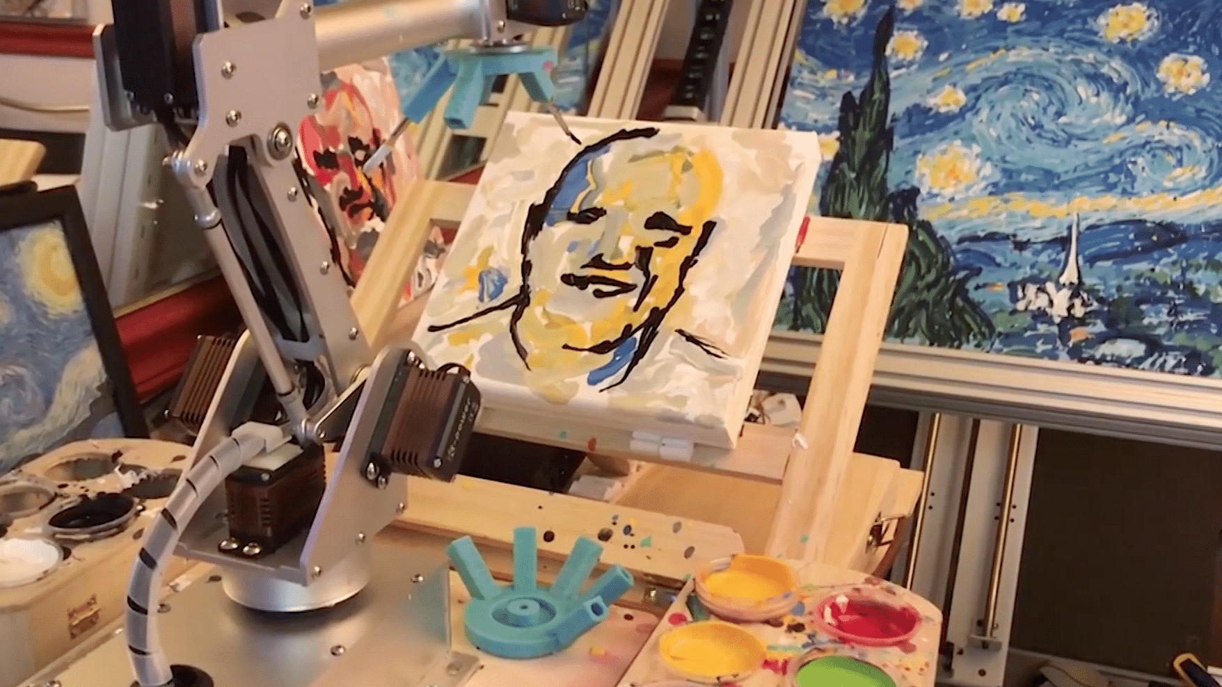 The world’s best robot artist aka CloudPainter, is not only painting masterpieces, but also imagining them, itself!