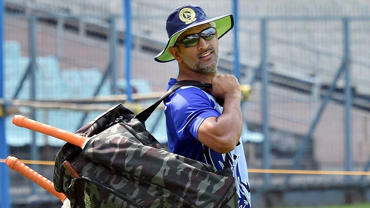 File photo of MS Dhoni during a training session with the Jharkhand Ranji team.